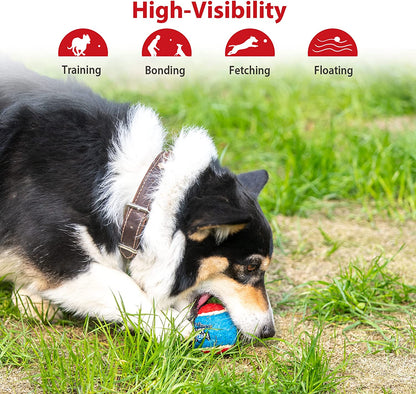Squeaky Dog Tennis Balls, 3 Pack Elastic Interactive Toy for Dogs