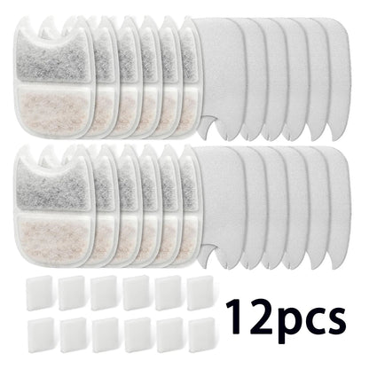 6/12/18/24Pcs Pet Water Dispenser Filter Cat Water Fountain Filter Drinking Fountain Filter Cycle Filtering Easy to Clean